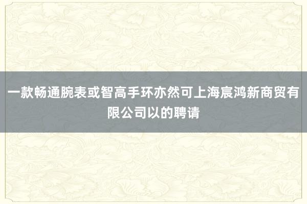 一款畅通腕表或智高手环亦然可上海宸鸿新商贸有限公司以的聘请
