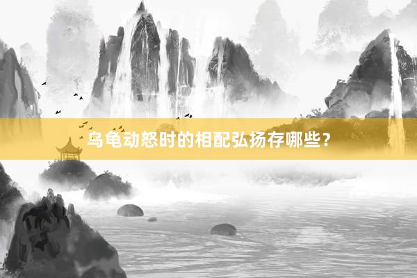 乌龟动怒时的相配弘扬存哪些？